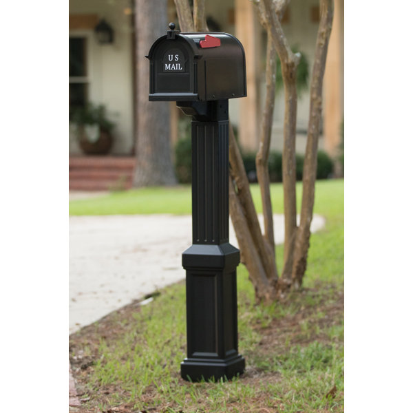 Houston Antique Ornate American Style Post Box With Red Flag Mail